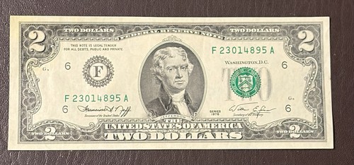1976 two dollar bill - two, new